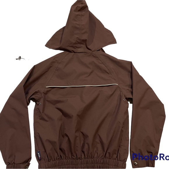 Eous Vintage Jacket Womens Small Brown Equestrian Horses Coat Hooded Full Zip - Picture 3 of 16